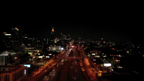 Early Morning Verkeer Buurt Van Atlantic Station Atlanta Georgia — Stockvideo