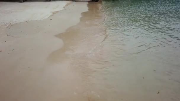 Valurile Prabusesc Nisip Intr Seara Linistita Plaja Borneo — Videoclip de stoc