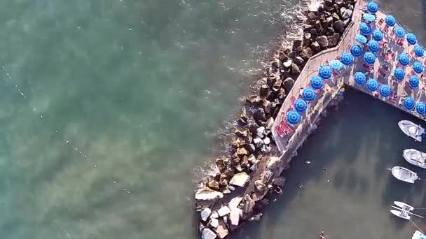 Castiglioncello Luftaufnahme Der Klippenstrände Von Bagno Salvadori Sonnig Gesagt Livorno — Stockvideo