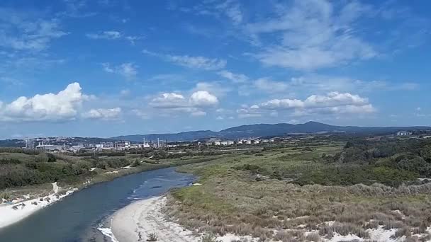Rosignano Solvay Widok Lotu Ptaka Spiagge Bianche Tropikalne Plaże Toskanii — Wideo stockowe