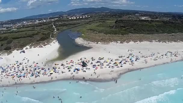 Rosignano Solvay Widok Lotu Ptaka Spiagge Bianche Tropikalne Plaże Toskanii — Wideo stockowe