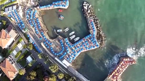 Кастильончелло Вид Воздуха Пляжи Баньо Сальвадори Солнышко Говорит Ливорно Италия — стоковое видео