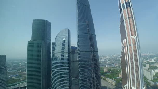 Moskou Wolkenkrabbers Het Business Center Time Lapse — Stockvideo