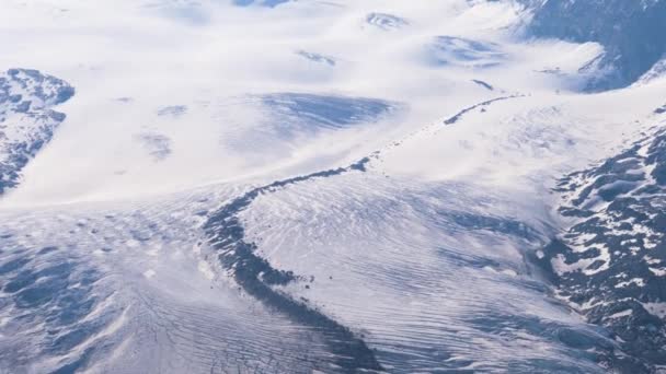 Λεία Βολή Πάνω Από Πολύ Μεγάλο Παγετώνα Στο Gornergrat Zermatt — Αρχείο Βίντεο