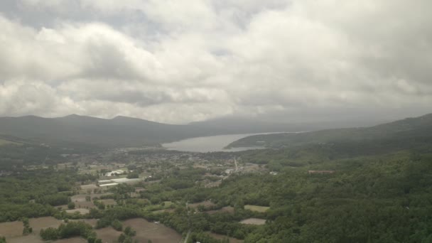 Drone Aéreo Sobre Lago Yamanaka Monte Fuji Japão Ásia — Vídeo de Stock