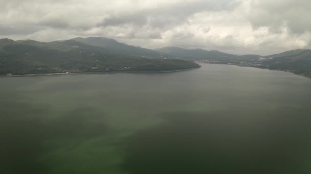 Drone Aerial Sul Lago Yamanaka Monte Fuji Giappone Asia — Video Stock