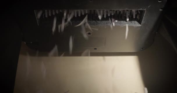 切纸机从下面切纸机 空篮子 — 图库视频影像