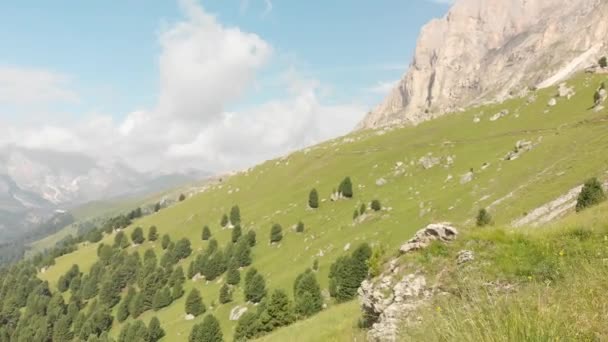 Turystyka Dolomitach Włochy Dji Mavic Air Stabilizatorze Strzela Drona Prędkością — Wideo stockowe