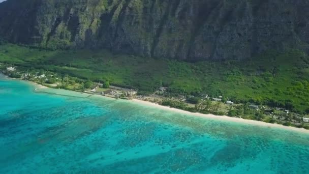 Parque Praia Kaiona Ilha Havaiana Oahu Fica Lado Ventoso Frente — Vídeo de Stock