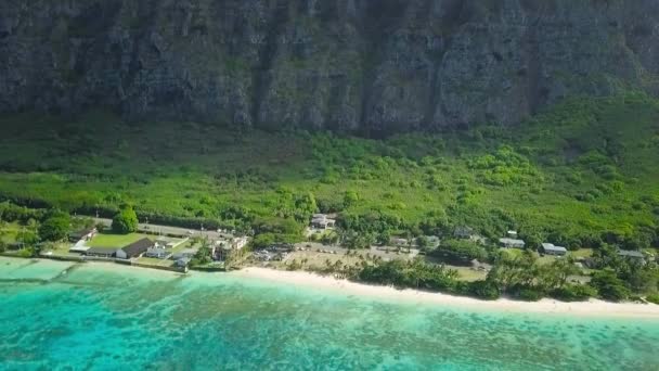 Kaiona Beach Park Het Hawaïaanse Eiland Oahu Ligt Aan Windzijde — Stockvideo