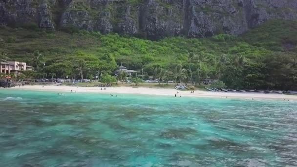 Parque Praia Kaiona Ilha Havaiana Oahu Fica Lado Ventoso Frente — Vídeo de Stock