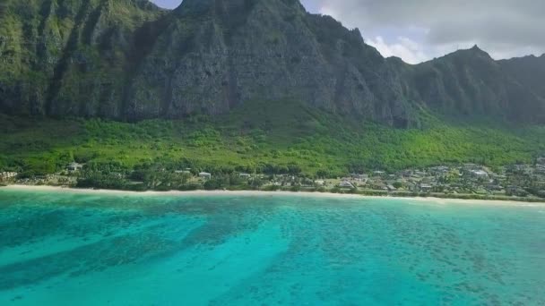 Kaiona Beach Park Het Hawaïaanse Eiland Oahu Ligt Aan Windzijde — Stockvideo