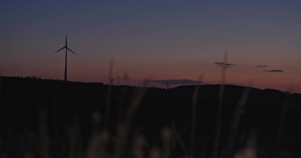 日落后地平线上的小轮上的慢盘 — 图库视频影像