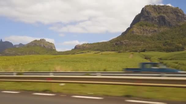 Disparado Desde Coche Mauritiusmountains Durante Conducción — Vídeos de Stock