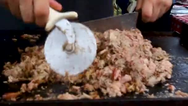 Bar Que Barbecue Pulled Varkensvlees Een Grill — Stockvideo