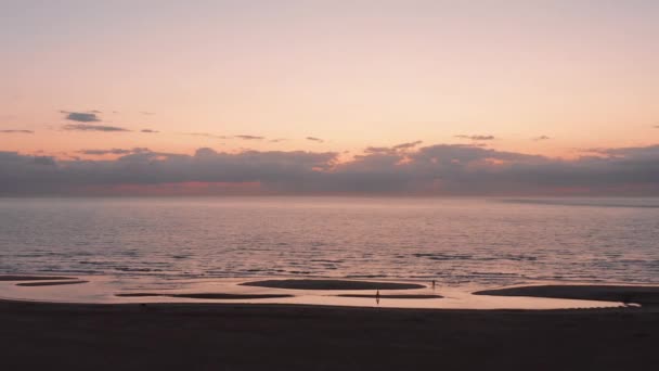 Spiaggia Dell Isola Neeltje Jans Nei Paesi Bassi Durante Tramonto — Video Stock