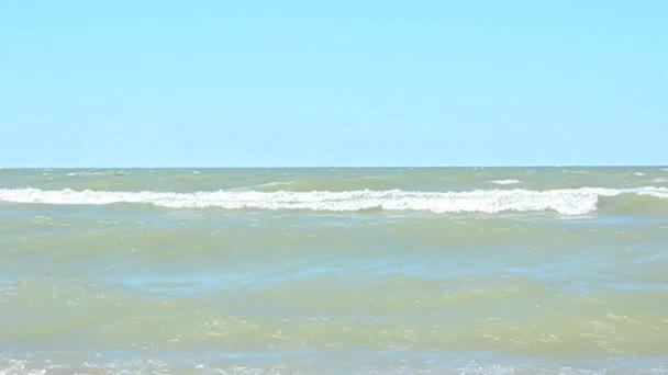 波と水平線があります — ストック動画