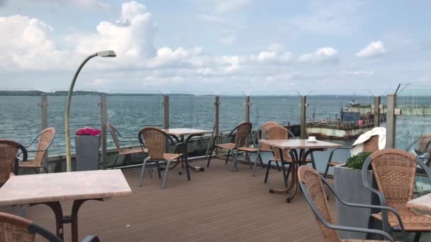 Långsam Rörelse Ett Café Den Tyska Kusten Nord Ostsee Schleswig — Stockvideo