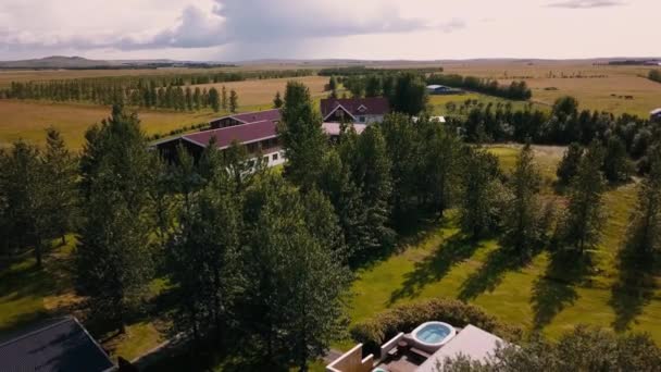 Drone Shots Country Side Cabin Hot Tubs Shot Mavicpro — Stock Video