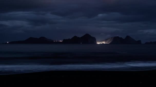 Dlouhá Doba Expozice Ostrovů Vestmannaeyjar Islandu Shot Sony A7Iii — Stock video