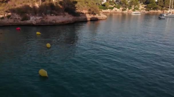 Espanha Mallorca Cala Ferrera Cala Esmeralda Praias Com Drone Dji — Vídeo de Stock