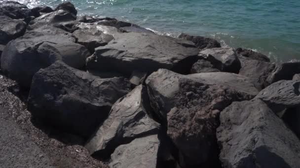 Rochers Sur Plage Fanab Tenerife Espagne — Video
