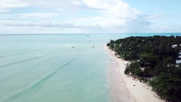 Aerial Green Beach Tarawa Kiribati — Αρχείο Βίντεο