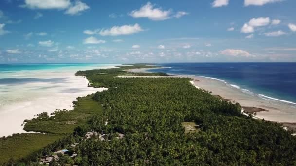 Vliegtuig Boven Noord Tarawa Kiribati — Stockvideo