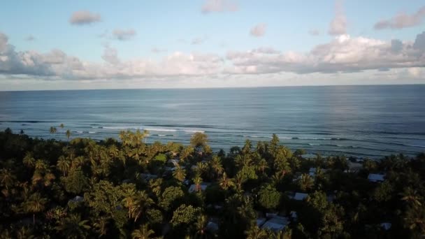 Luchtfoto Naar Oceaan Bij Tarawa Kiribati — Stockvideo