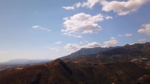 Moving Time Lapse Marbella Showing Clouds Moving Concha Mountain Sea — Stock Video