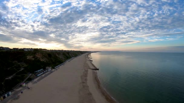 Légi Felvételek Boscombe Beach Bournemouth Dorset Mentén — Stock videók