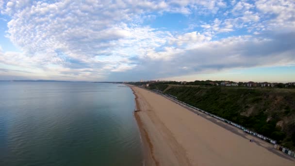 Boscombe Beach Bournemouth Dorset Boyunca Hava Aracı Görüntüleri — Stok video