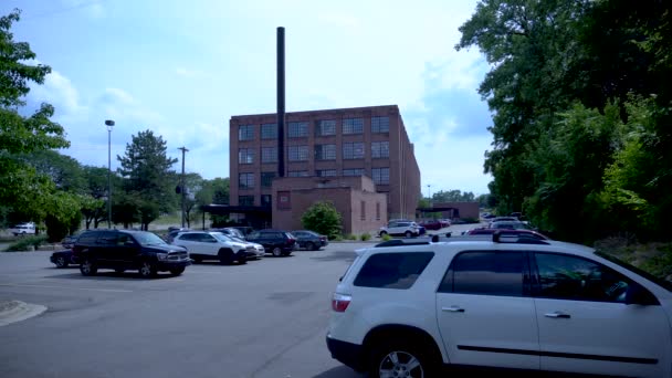 Shot Mit Blick Auf Eine Industriefabrik Grand Rapids Michigan Farbkorrektur — Stockvideo