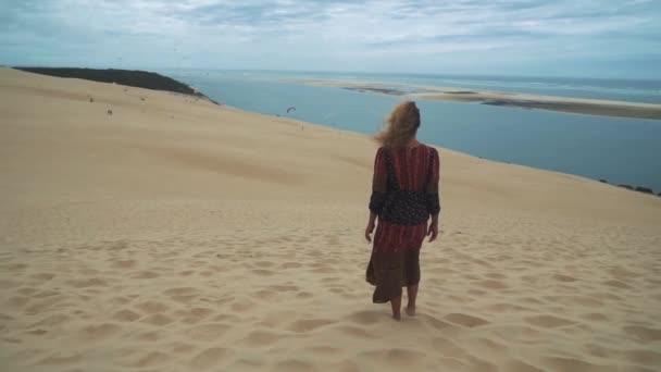 Berühmte Düne Pilat Bei Bordeaux Frankreich Eine Große Sanddüne Atlantik — Stockvideo