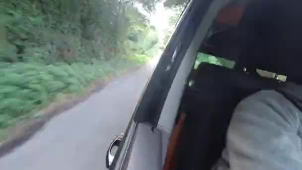 Time Lapse Shot Looking Backwards Drivers Window Man Driving Camper — Stock Video