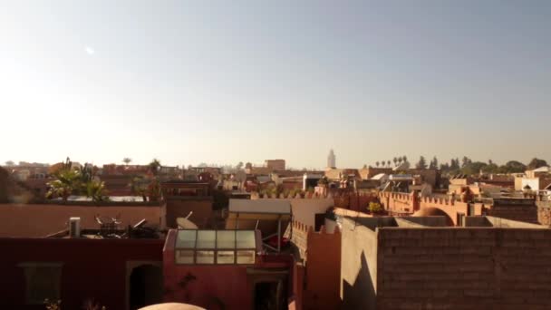 Utsikt Från Hustaken Marrakech Marocko — Stockvideo