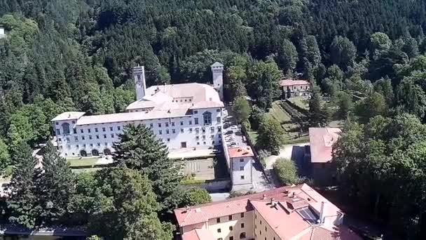 Août 2019 Vue Aérienne Monastère Catholique Médiéval Vallombrosa Toscane Journée — Video