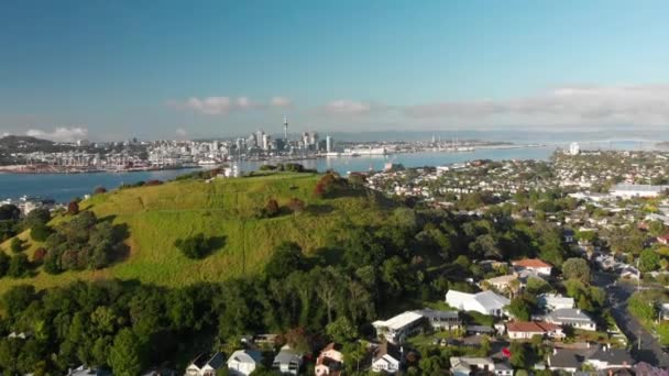 Foto Aerea Auckland Sky Tower Skyline Nuova Zelanda — Video Stock