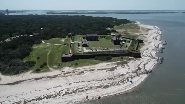 Fort Clinch State Park Létání Nad Pevností Klidném Slunečném Letním — Stock video