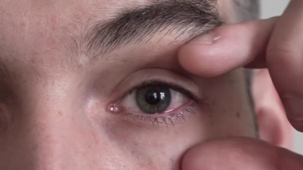 Rood Oog Met Aderen Close — Stockvideo