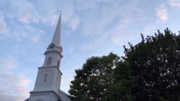 Záběr Kaštan Street Baptist Church Camden Maine — Stock video