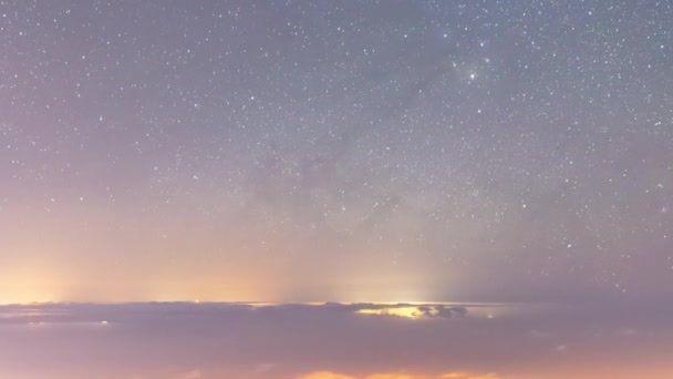 Timelapse Caminho Leitoso Subindo Sobre Ilha Gran Canaria Ilhas Canárias — Vídeo de Stock