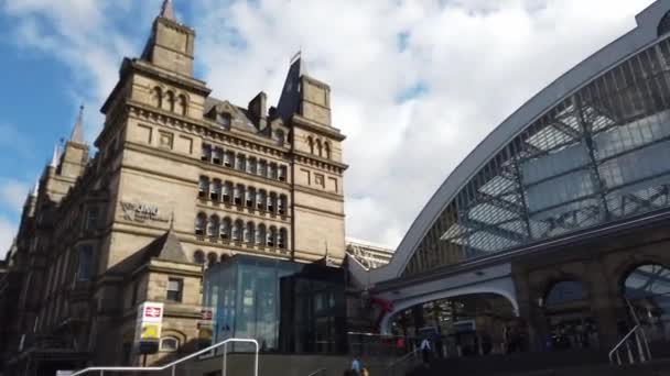 Vista Liverpool Lime Street Station Entrada Principal Alrededores — Vídeos de Stock