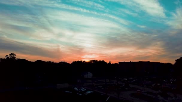 Hermosa Puesta Sol Los Colores Cielo Son Mágicos — Vídeos de Stock