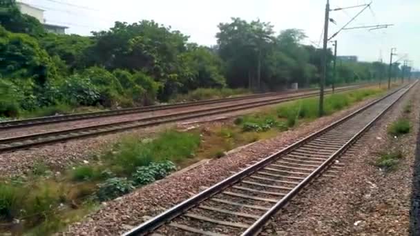 Indian Trilha Trem Local Filmagem Execução — Vídeo de Stock