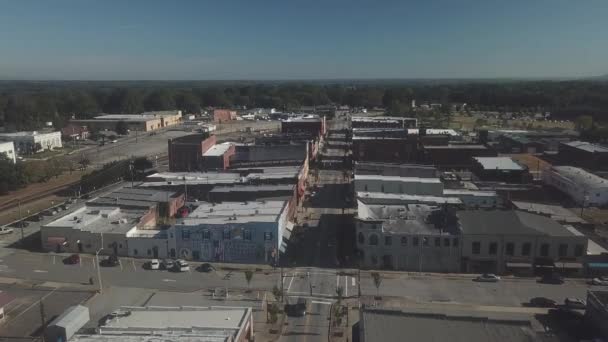 Aerial Downtown Gaffney Νότια Καρολίνα — Αρχείο Βίντεο