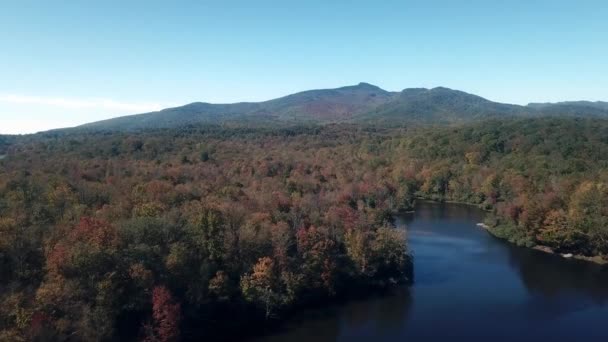 Aerial Price Lake Grandfather Mountain Background — стокове відео