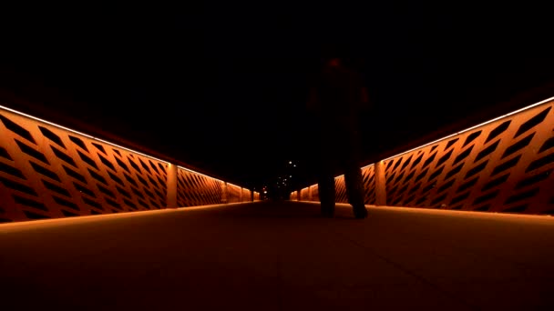 Человек Идущий Боулдер Крик Тропе Ночью Боулдере Колорадо — стоковое видео