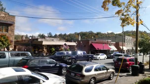 Blowing Rock Downtown Street Autunno — Video Stock
