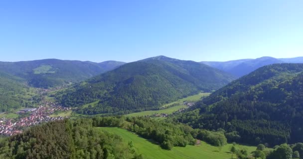 Drone Shot Valley Alsacia Francia — Vídeos de Stock